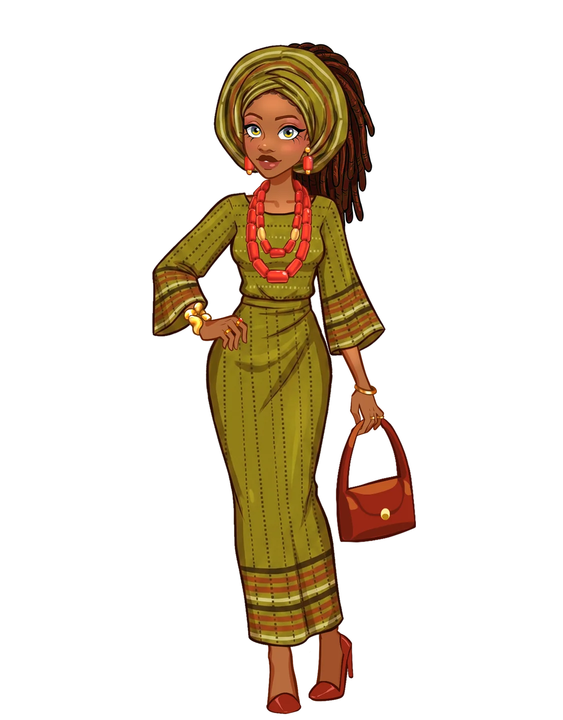 Olive owambe dress