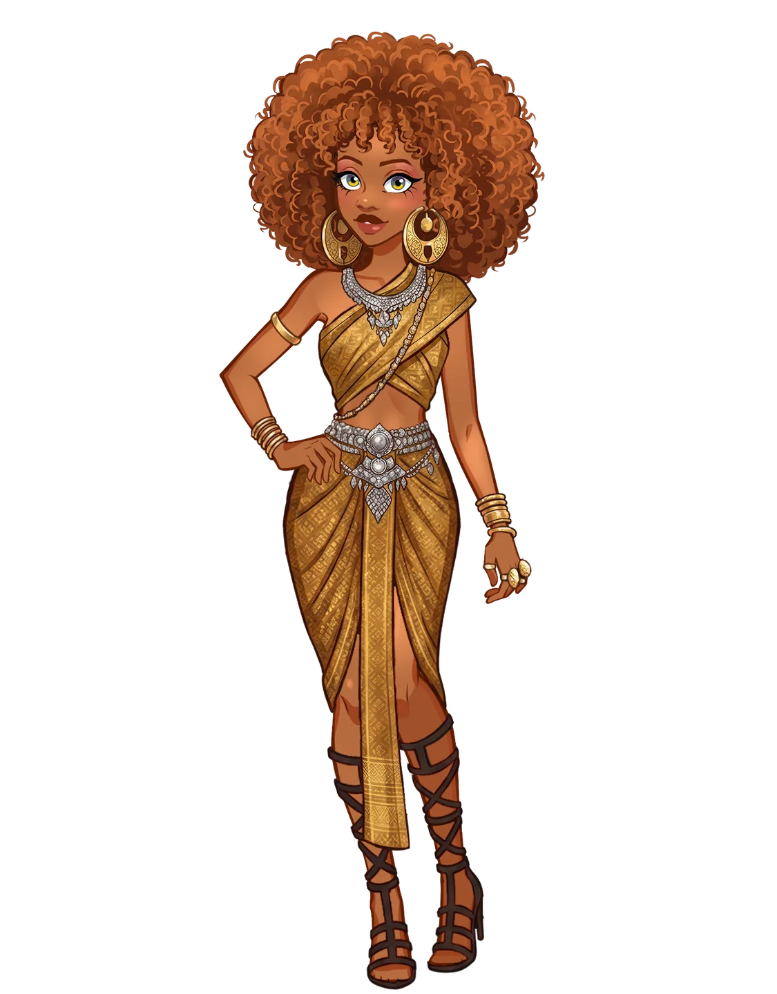 Gold Wakanda-inspired wrap